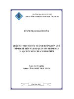 Khảo sát một số yếu tố ảnh hưởng đến quá trình chế biến và bảo quản sản phẩm mắm cá sặc lên men chua xương mềm