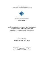 Khảo sát điều kiện an toàn vệ sinh và HACCP trên qui trình tôm sú PUD đông IQF tại công ty TNHH trọng nhân