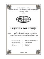 Phân tích tình hình tài chính của Công ty Cổ phần Đóng Tàu Hà Nội