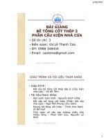 BÀI GIẢNG BÊ TÔNG CỐT THÉP 2 PHẦN CẤU KIỆN NHÀ CỬA