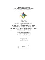 Khảo sát qui trình chế biến và hiệu suất thu hồi trong quá trình chế biến cá tra fillet đông lạnh tai công ty cổ phần chế biến và xuất khẩu thủy sản cadovimex II