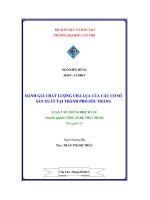 Đánh giá chất lượng chả lụa ở các cơ sở sản xuất tại thành phố sóc trăng