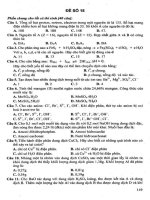 Đề thi và đáp án môn hóa học (Đề số 15 đến đề số 19 )