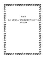 Đề tài các kỹ thuật bảo mật được sử dụng hiện nay