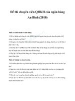 Đề thi chuyên viên QHKH của ngân hàng An Bình 2010