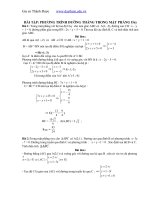 PHƯƠNG TRÌNH ĐƯỜNG THẲNG TRONG MẶT PHẲNG Oxy