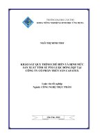 Khảo sát qui trình chế biến và định mức sản xuất tôm sú PTO luộc đông IQF tại công ty cổ phần thủy sản cafatex