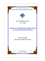 Nghiên cứu chế biến rượu không chưng cất từ nguyên liệu nếp trắng