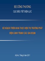 KẾ HOẠCH TRIỂN KHAI THỰC HIỆN THỊ TRƯỜNG PHÁT ĐIỆN CẠNH TRANH CÁC GIAI ĐOẠN