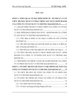 TỔNG QUAN VỀ ĐẶC ĐIỂM KINH TẾ  KĨ THUẬT VÀ TỔ CHỨC BỘ MÁY QUẢN LÝ HOẠT ĐỘNG SẢN XUẤT KINH DOANH CỦA CÔNG TY CP SẢN XUẤT VÀ THƯƠNG MẠI KHÁNH AN