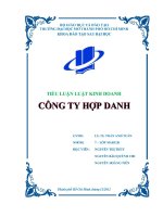 Tiểu luận luật kinh doanh công ty hợp danh