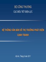 HỆ THỐNG VĂN BẢN VỀ THỊ TRƯỜNG PHÁT ĐIỆN CẠNH TRANH