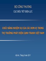 CHỨC NĂNG VÀ NHIỆM VỤ CÁC ĐƠN VỊ TRONG THỊ TRƯỜNG PHÁT ĐIỆN CẠNH TRANH VIỆT NAM