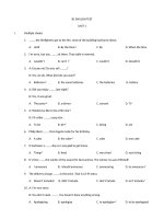 Kiểm tra B1 English Test keys for multiple choice