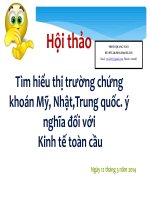 Tìm hiểu thị trường chứng khoán mỹ, nhật,trung quốc  ý nghĩa đối với