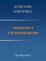 KINH NGHIỆM QUỐC TẾ VỀ PHÁT TRIỂN THỊ TRƯỜNG ĐIỆN CẠNH TRANH