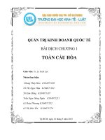 TIỂU LUẬN QUẢN TRỊ KINH DOANH QUỐC TẾ ĐỀ TÀI TOÀN CẦU HÓA