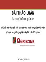 Tiểu luận môn ra quyết định quản trị : Hãy thay đổi việc lãnh đạo hay tranh công của nhân viên tại ngân hàng Nông nghiệp và phát triển Nông thôn