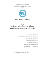 Quản lý thành viên đội Công tác xã hội trường ĐH Kinh tế  Luật