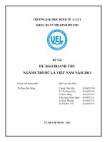 DỰ BÁO DOANH THU NGÀNH THUỐC LÁ VIỆT NAM NĂM 2013