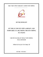 KỸ THUẬT CHUYỂN TIẾP (AMPLIFY AND  FORWARD) CỦA HỆ THỐNG TRUYỀN THÔNG ĐA CHẶNG