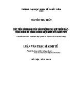 xúc tiến bán hàng của văn phòng khu vực miền bắc thuộc tổng công ty hàng không việt nam đến năm 2020