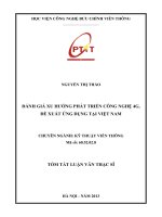 ĐÁNH GIÁ XU HƯỚNG PHÁT TRIỂN CÔNG NGHỆ 4G,  ĐỀ XUẤT ỨNG DỤNG TẠI VIỆT NAM