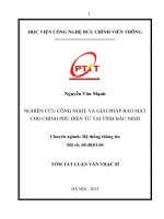 NGHIÊN CỨU CÔNG NGHỆ VÀ GIẢI PHÁP BẢO MẬT CHO CHÍNH PHỦ ĐIỆN TỬ TẠI TỈNH BẮC NINH