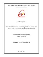 GIẢI PHÁP CUNG CẤP DỊCH VỤ VOIP VÀ NHẮN TIN  TRÊN NỀN DATA CHO THUÊ BAO MOBIFONE