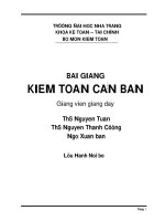 Bài giảng Kiếm toán căn bản