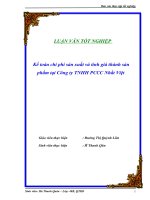 Luận văn: Kế toán chi phí sản xuất và giá thành sản phẩm tại công ty Nhất Việt