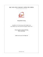 NGHIÊN CỨU ỨNG DỤNG MÃ TURBO VÀO  HỆ THỐNG HẠ TẦNG TRUYỀN THÔNG TRÊN CAO