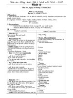 giáo án lớp 3 sách mới (hay) unit 11