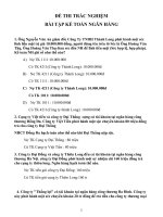 ĐỀ THI TRẮC NGHIỆM  BÀI TẬP KẾ TOÁN NGÂN HÀNG (151 câu)