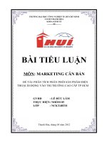 PHÂN TÍCH PHÂN PHỐI sản PHẨM điện THOẠI DI ĐỘNG vào THỊ TRƯỜNG CAO cấp TP HCM