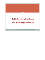 Xử lý nước thải bằng các phương pháp hóa lý