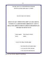 Khảo sát quy trình tổng hợp vật liệu khung cơ kim của 1,4benzenedicarboxylic acid và bis (4,4 dicarboxylic acid và bis (4,4 dicarboxylphenyl) phenylphosphonate với một số muối vô cơ
