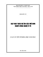 Dạy học theo dự án các mô đun nghề công nghệ ô tô