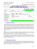 đề cương lập và phân tích dự án