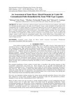 An assessment of some heavy metal elements in crude oil