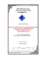 Khảo sát một số yếu tố ảnh hưởng đến quá trình sinh tổng hợp Enzyme Protease trên môi trường rắn từ Aspergillus niger