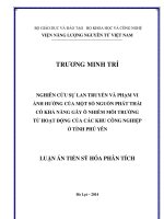 nghiên cứu sự lan truyền và phạm vi ảnh hưởng của một số nguồn phát thải có khả năng gây ô nhiễm môi trường từ hoạt động của các khu công nghiệp ở tỉnh phú yên.