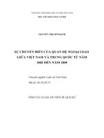 Sự chuyển biến của quan hệ ngoại giao giữa việt nam và trung quốc từ năm 1802 đến năm 1885(luận án công bố trên mạng )