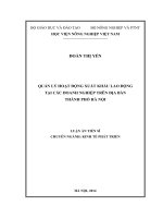 quản lý hoạt động xuất khẩu lao động tại các doanh nghiệp trên địa bàn thành phố hà nội