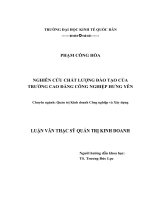 nghiên cứu chất lượng đào tạo của trường cao đẳng công nghiệp hưng yên