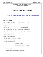 SKKN nâng cao chất lượng công tác chủ nhiệm lớp