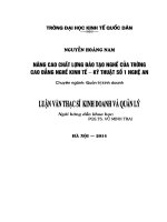 nâng cao chất lượng đào tạo nghề của trường cao đẳng nghề kinh tế - kỹ thuật số 1 nghệ an