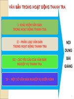 Văn bản trong hoạt động thanh tra (bai giang)
