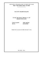 Ẩn dụ tri nhận trong ca từ trịnh công sơn tóm tắt