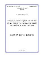 công tác kế toán quản trị chi phí và giá thành tại các doanh nghiệp viễn thông di động việt nam